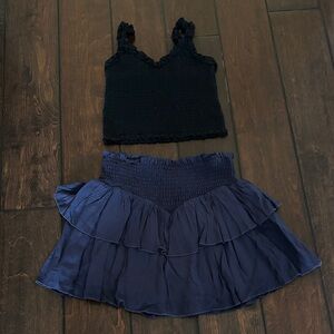 Katie J NYC Black and Navy Skirt Set